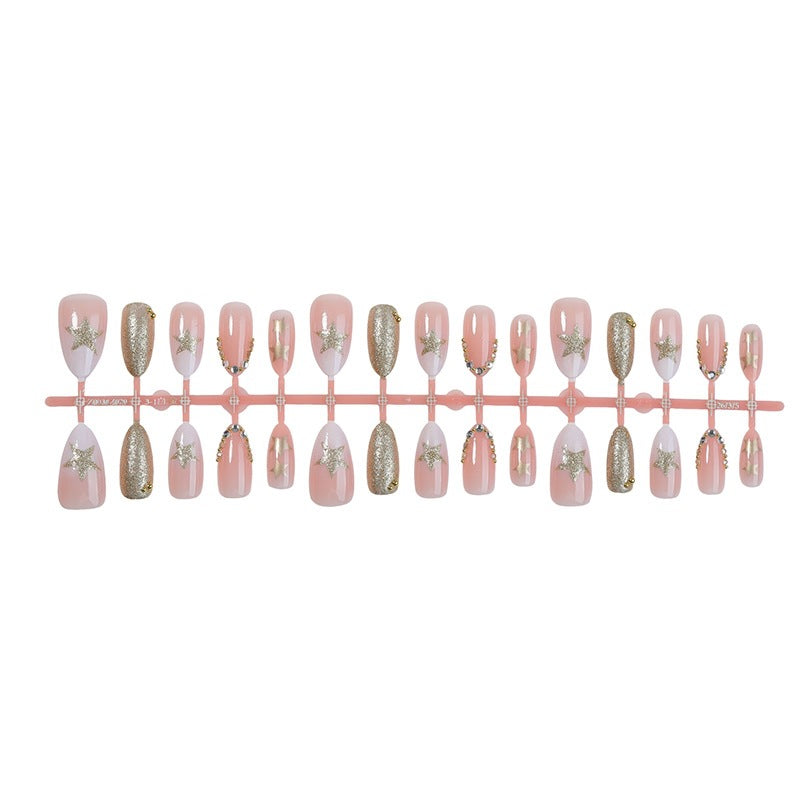 Acrylic nail set with glamorous decorations Stornfield