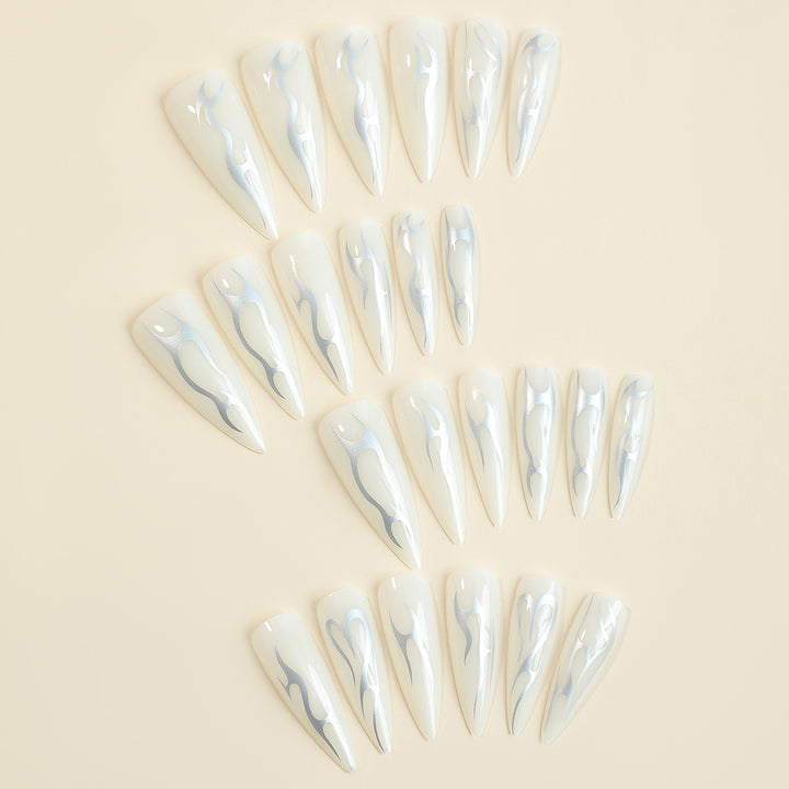 Creative nail set with pointed artificial nails and accessories Stornfield