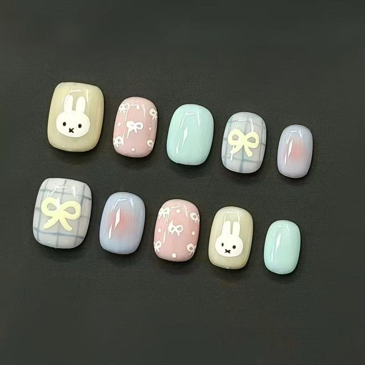 Whimsical Bunny-Themed Press-On Nail Set Stornfield