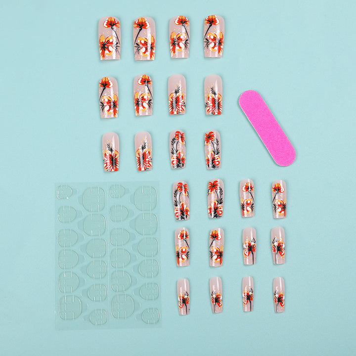 Artificial nails with exclusive floral design Stornfield