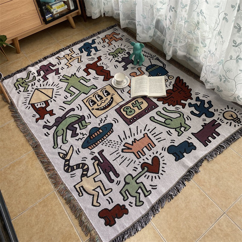 Playful Cat-Themed Throw Blanket