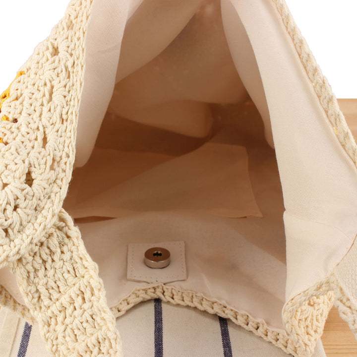 Crochet shoulder bag with playful sunflower pattern Stornfield