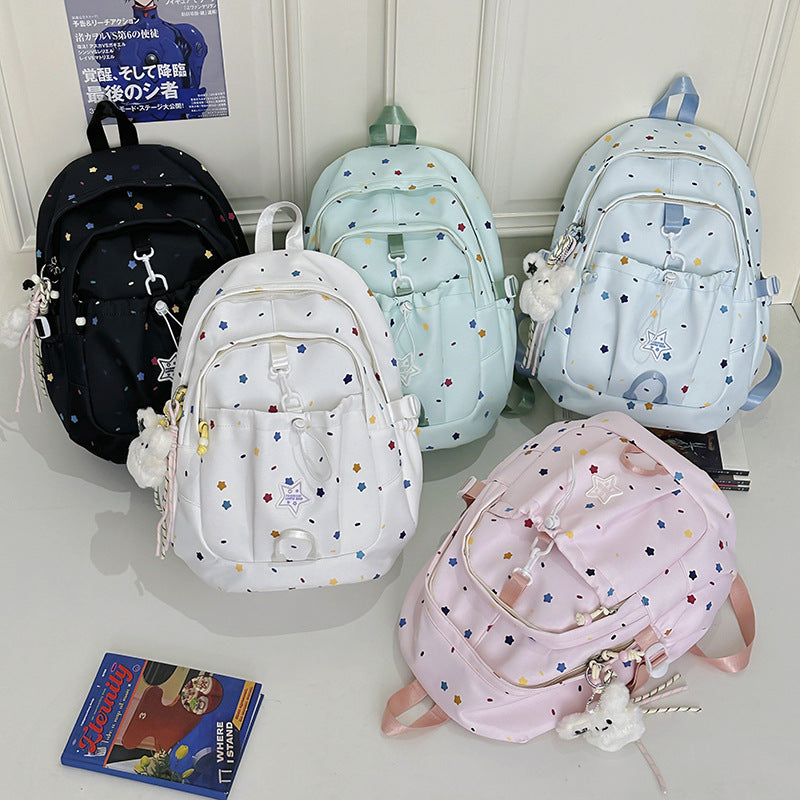Backpack with Colorful Star Pattern and Versatile Compartments Stornfield