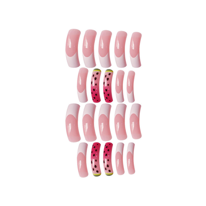 Playful Watermelon Themed Press-On Nail Art Stornfield