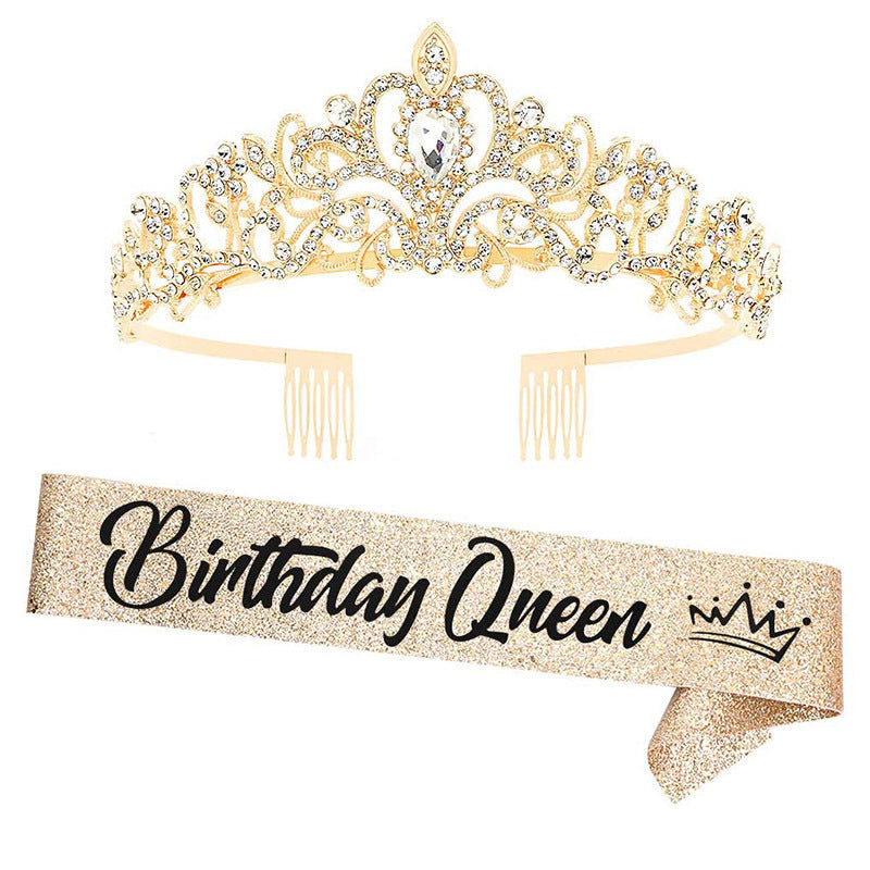 Women's festive birthday sash with glitter Stornfield