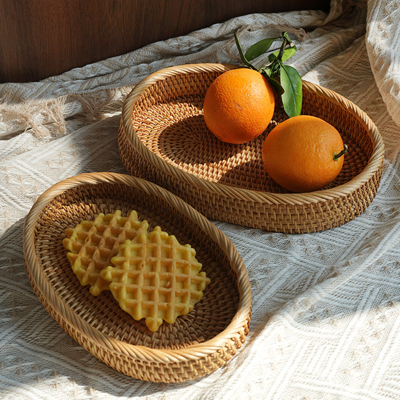 Women's oval decorative basket made of woven natural material Stornfield