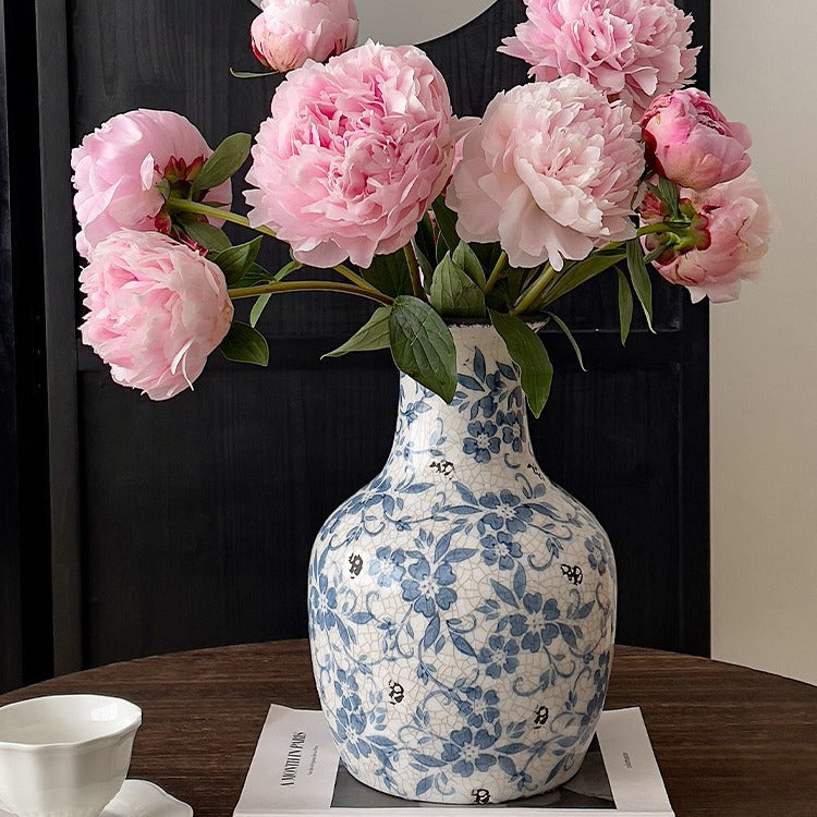 Floral Patterned Ceramic Jar