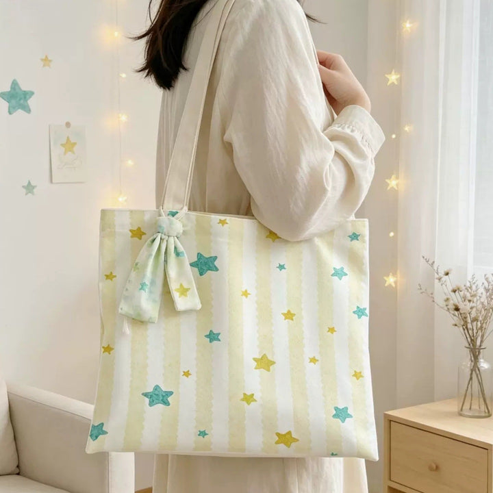 Stylish Star Print Tote Bag