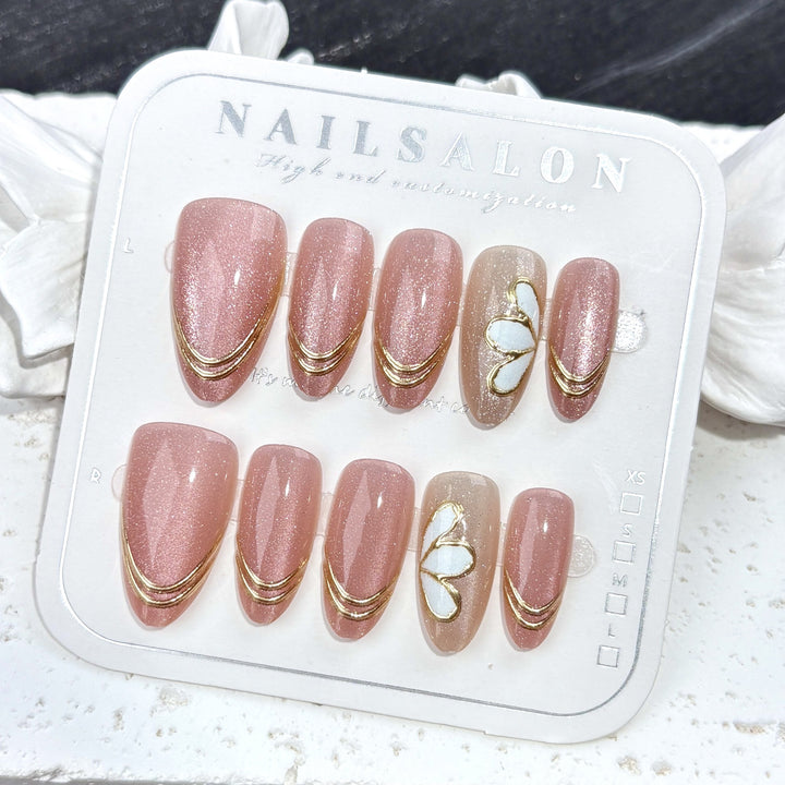 Elegant Glittery Press-On Nail Set