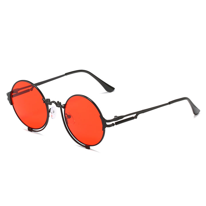 Women's stylish round metal sunglasses with artistic designs Stornfield