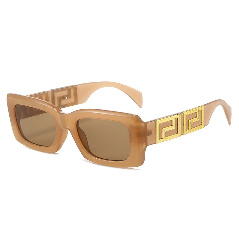 Women elegant square sunglasses with luxurious gold accent Stornfield