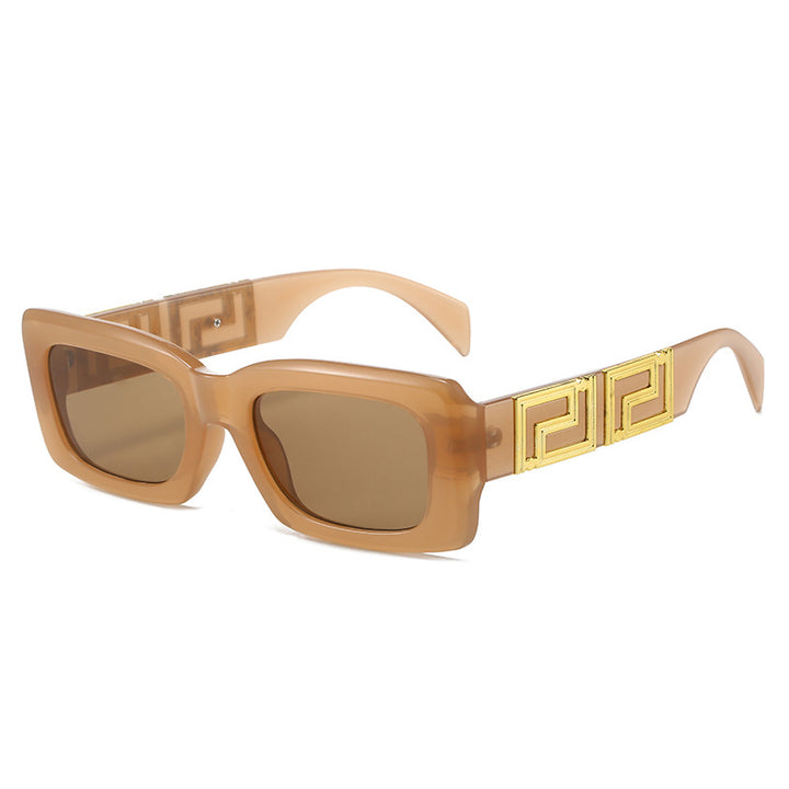 Women elegant square sunglasses with luxurious gold accent Stornfield