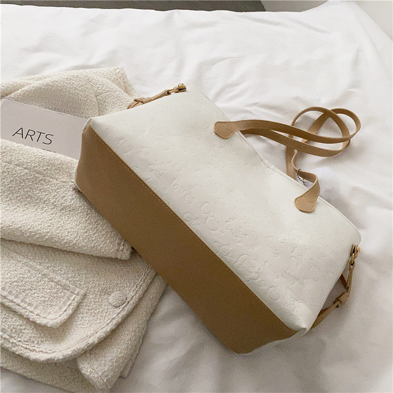 Stylish Embossed Shoulder Tote Bag