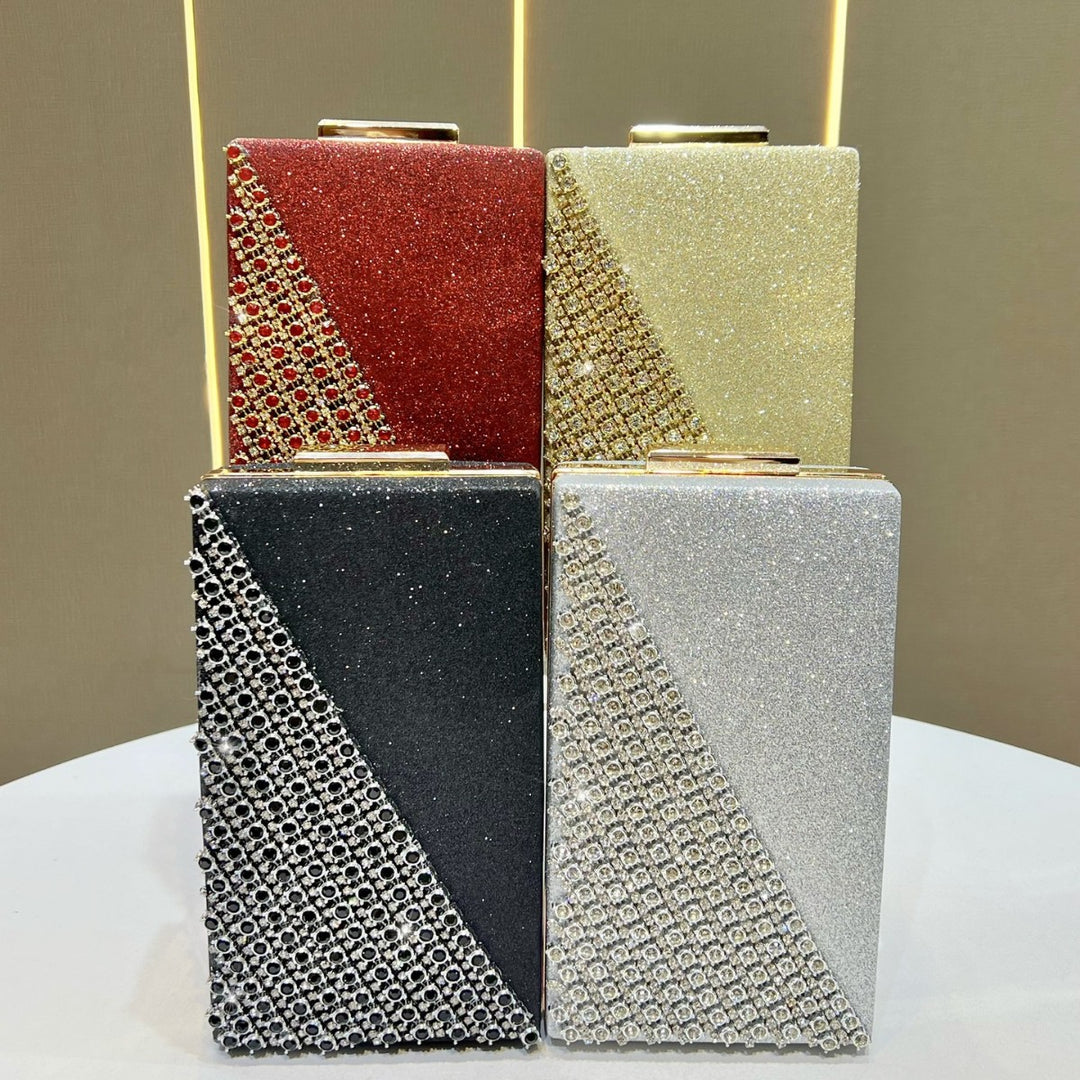 Crystal-Studded Box Clutch