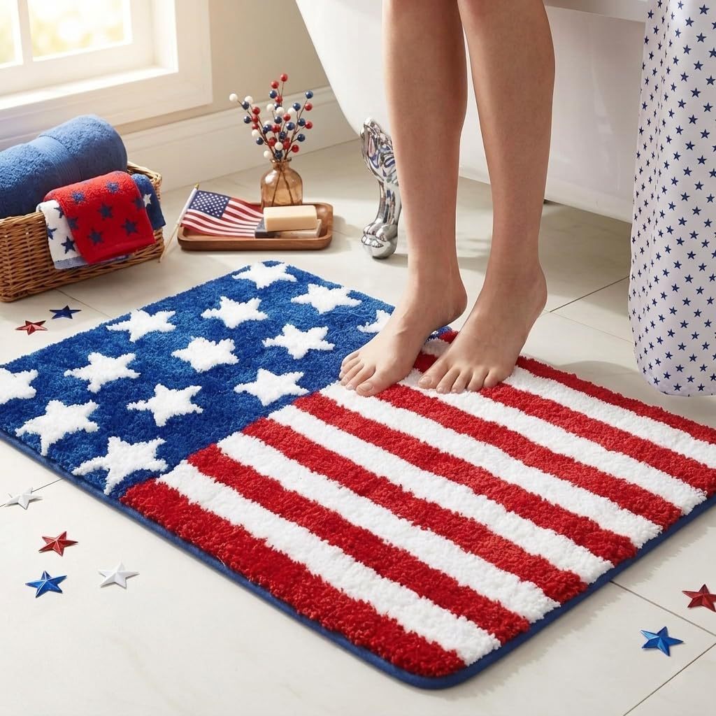 Patriotic Themed Bath Mat Stornfield