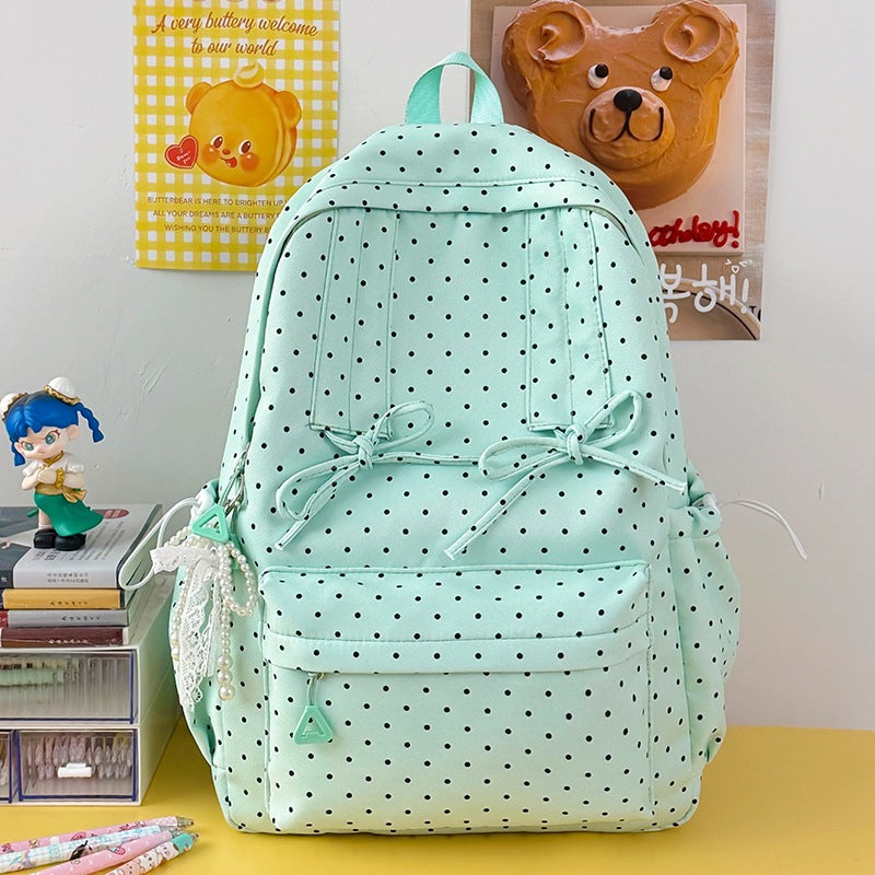 Stylish Polka Dot Patterned School Backpack Stornfield