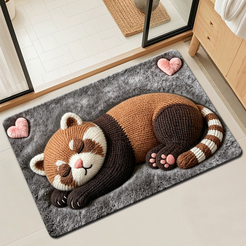 Cute Cat-Shaped Plush Bath Mat