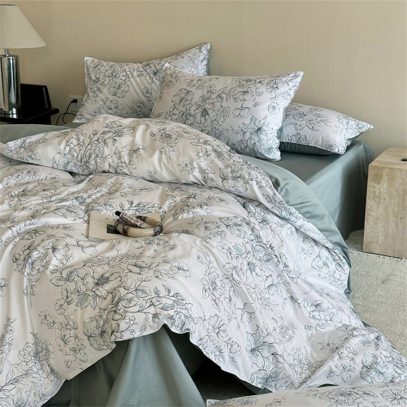 Reversible Brushed Cotton Floral Duvet Cover Set