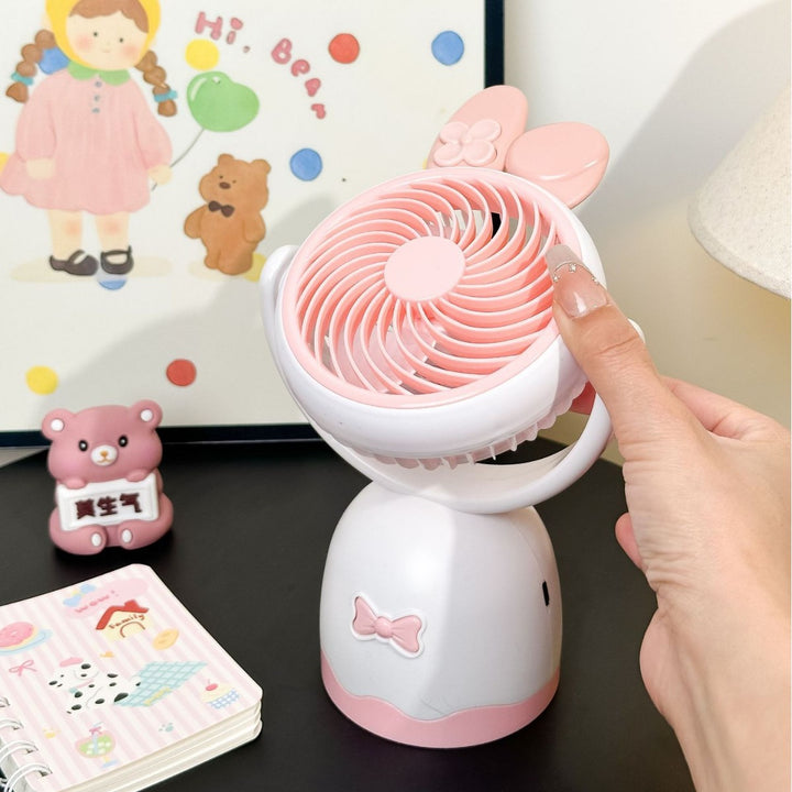 Ladies Portable Hand Fan with Cute Cat Ear Design Stornfield