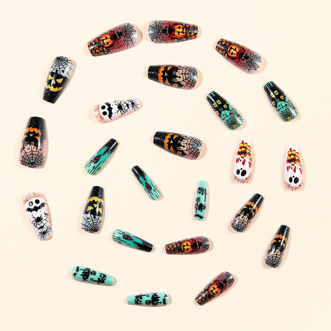 Gothic-Themed 3D Halloween Nail Art Extensions Stornfield