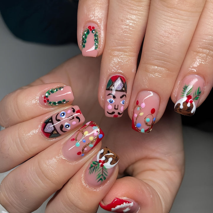 Artificial nail set with festive Christmas motifs Stornfield