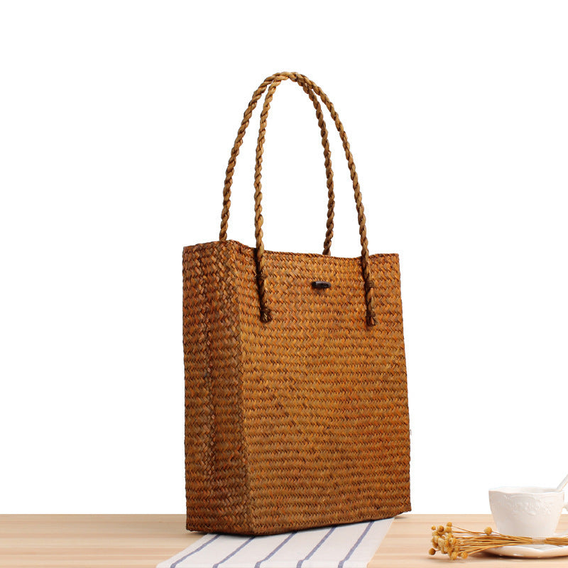 Hand-knotted tote bag made of natural wicker Stornfield