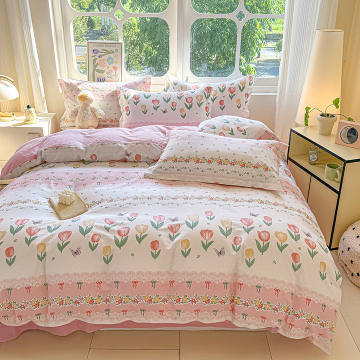 Elegant Floral Patterned Duvet Cover Set
