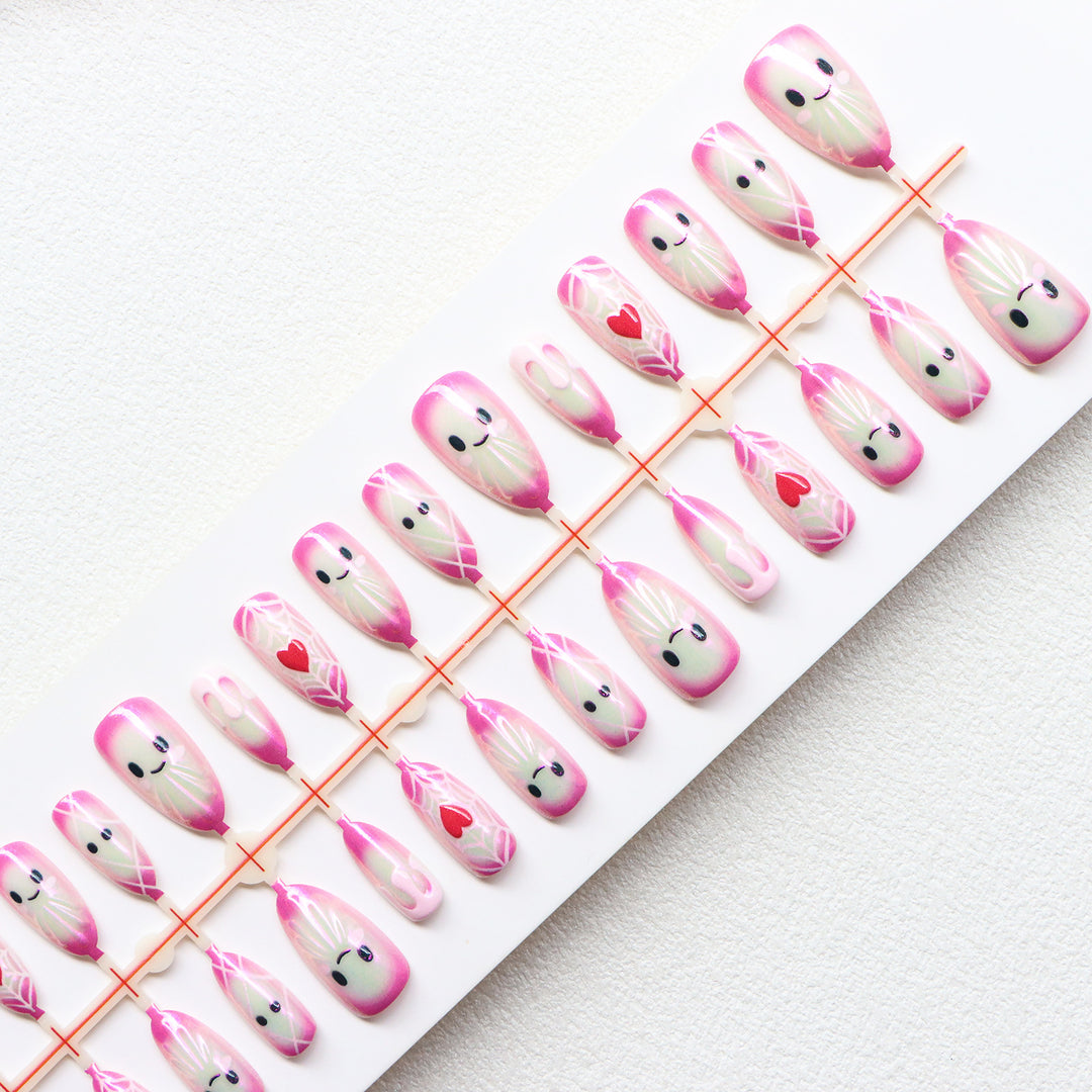 Whimsical Character Press-On Nail Art Set Stornfield