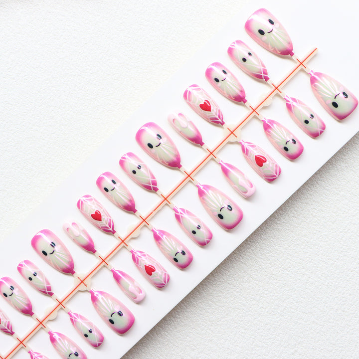 Whimsical Character Press-On Nail Art Set Stornfield