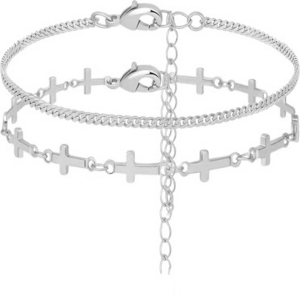 Layered Cross Charm Bracelet Stornfield