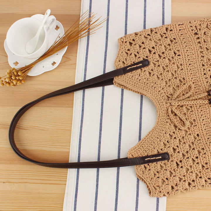 Handbag in Creative Macrame Design with Tassel Detail Stornfield