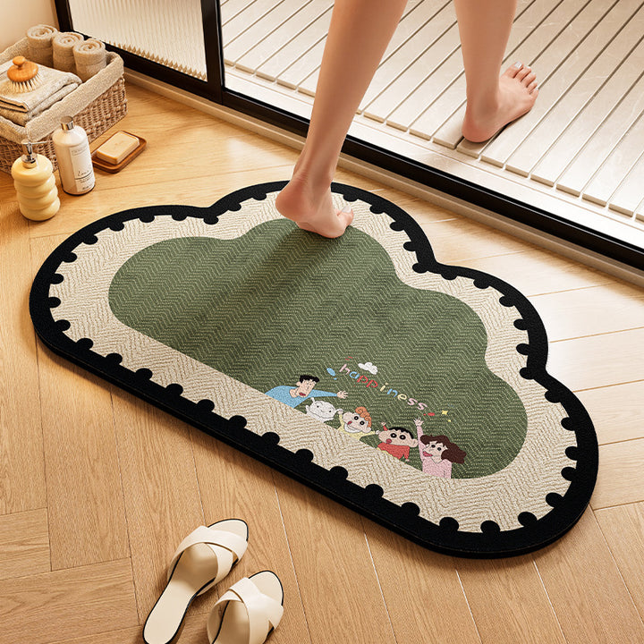 Playful Dog-Themed Bath Rug Stornfield