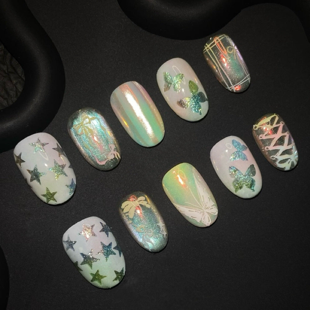 Customizable Butterfly-Themed Press-On Nail Set