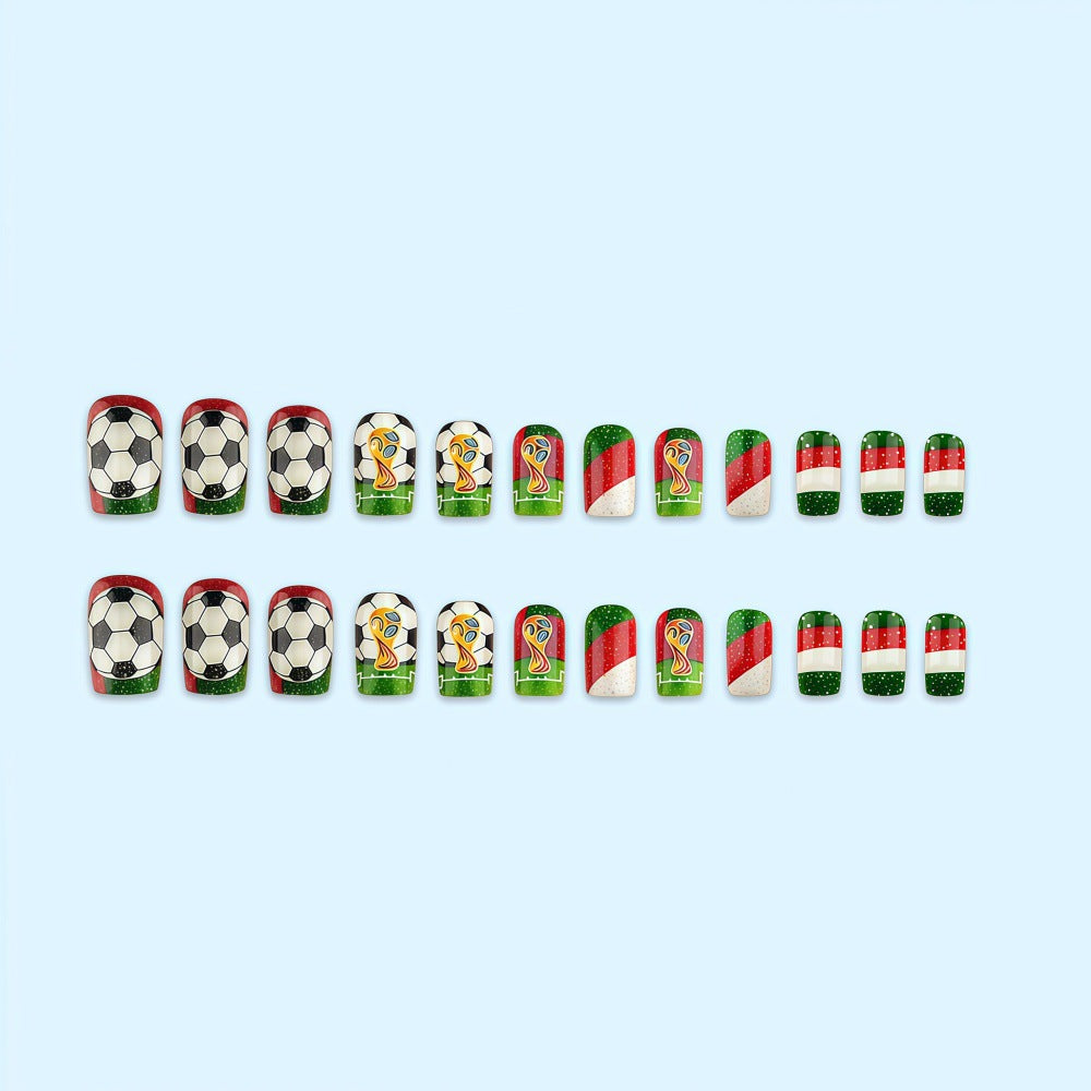 Artificail nails with soccer theme Stornfield