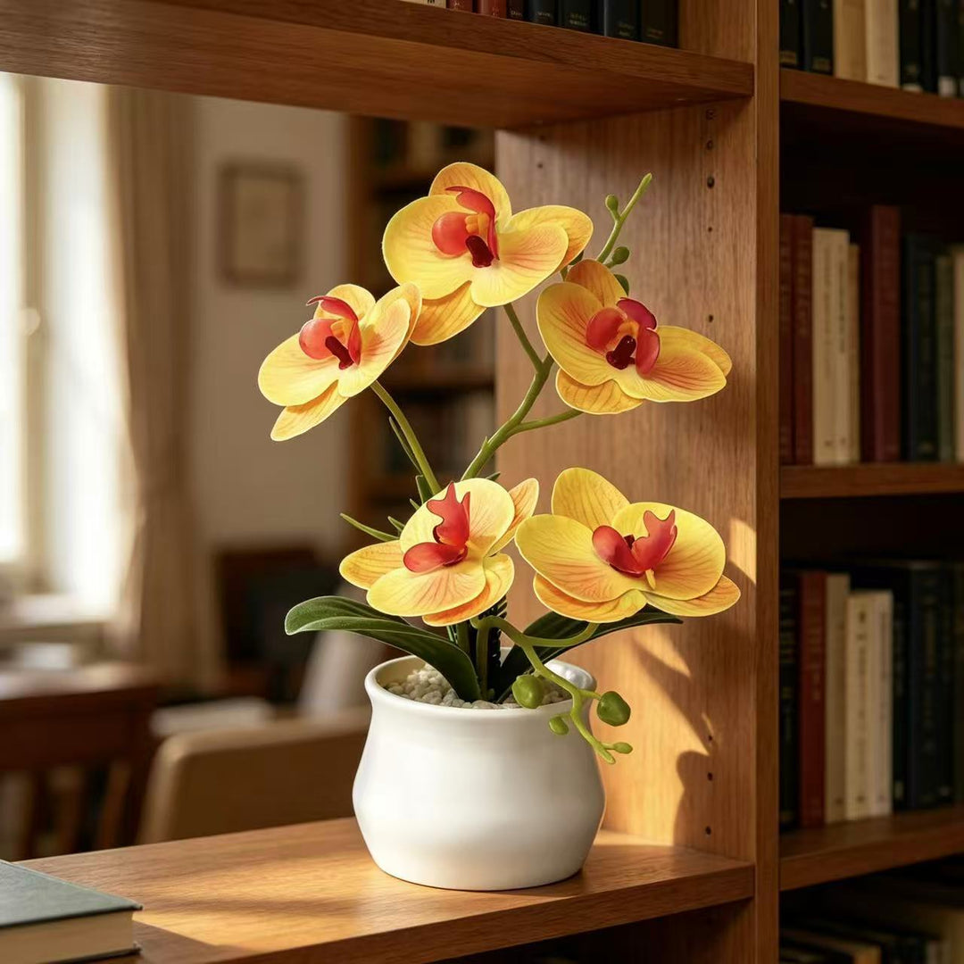 Elegant Artificial Orchid Plant Arrangement for Home Decor