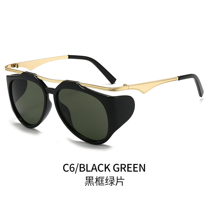 Ladies Fashion Sport Sunglasses with Oversized Frame and Golden Accents Stornfield