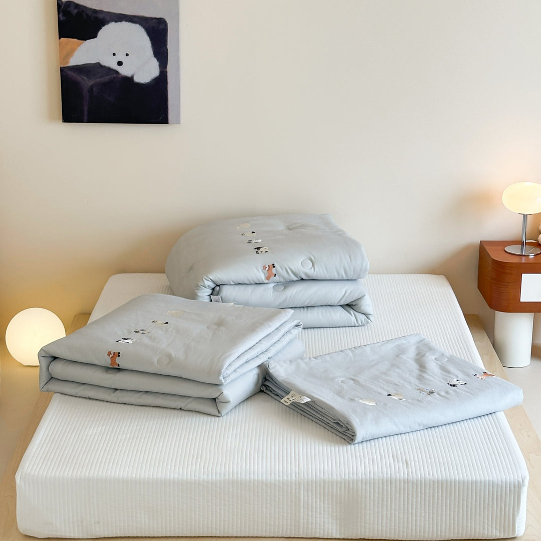 Embroidered Lightweight Cotton Comforter Quilt