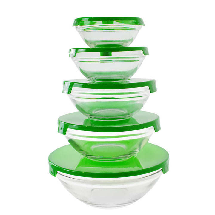 Women's set of stackable storage bowls with tight silicone lids Stornfield