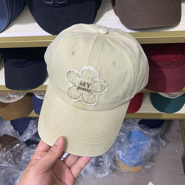 Women's Distressed Floral Embroidered Baseball Cap Stornfield