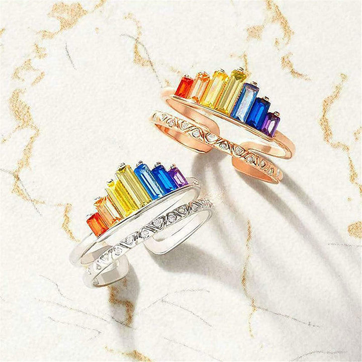 Adjustable Multi-Colored Crystal Ring Stornfield