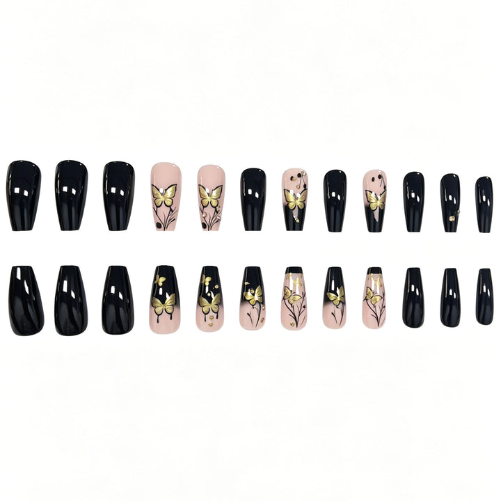 Luxurious Butterfly-Themed Acrylic Nail Extensions Stornfield