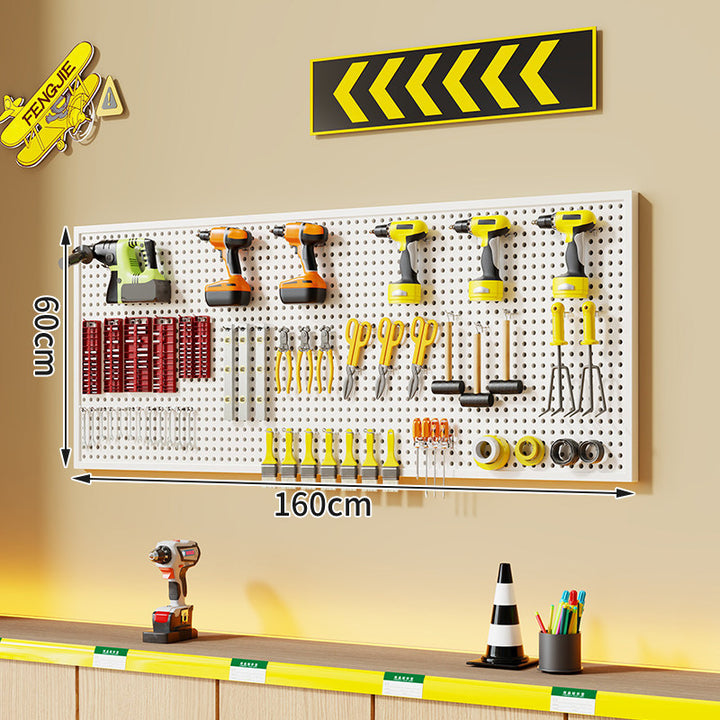 Large Rectangle Wall-Mounted Perforated Metal Pegboard Tool Storage Panel