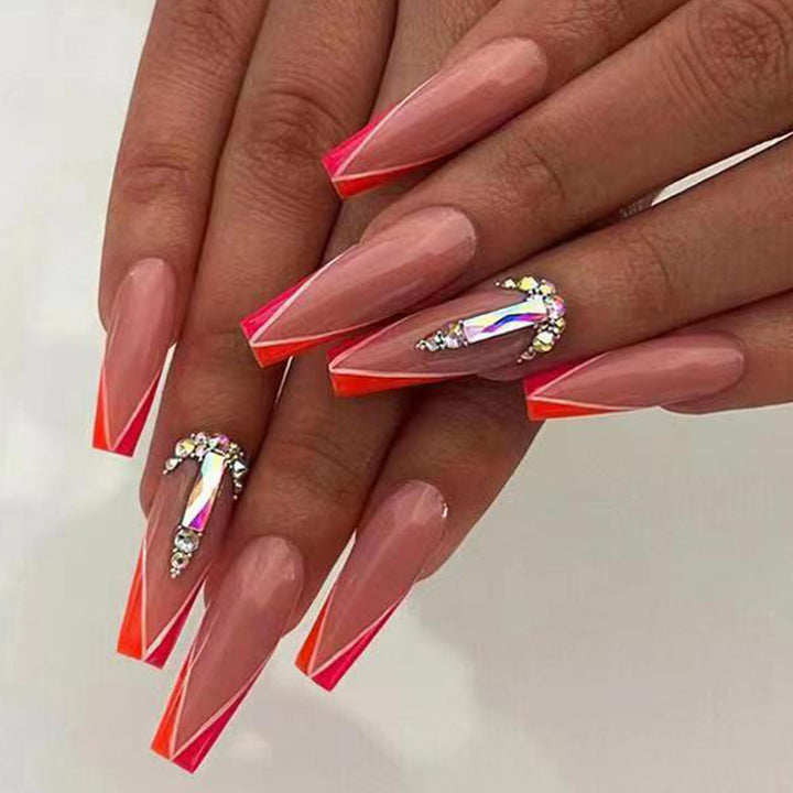 Acrylic nail tips with neon decoration Stornfield