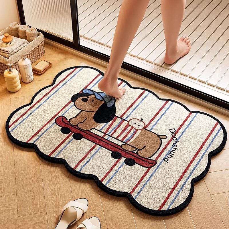 Playful Dog-Themed Bath Rug