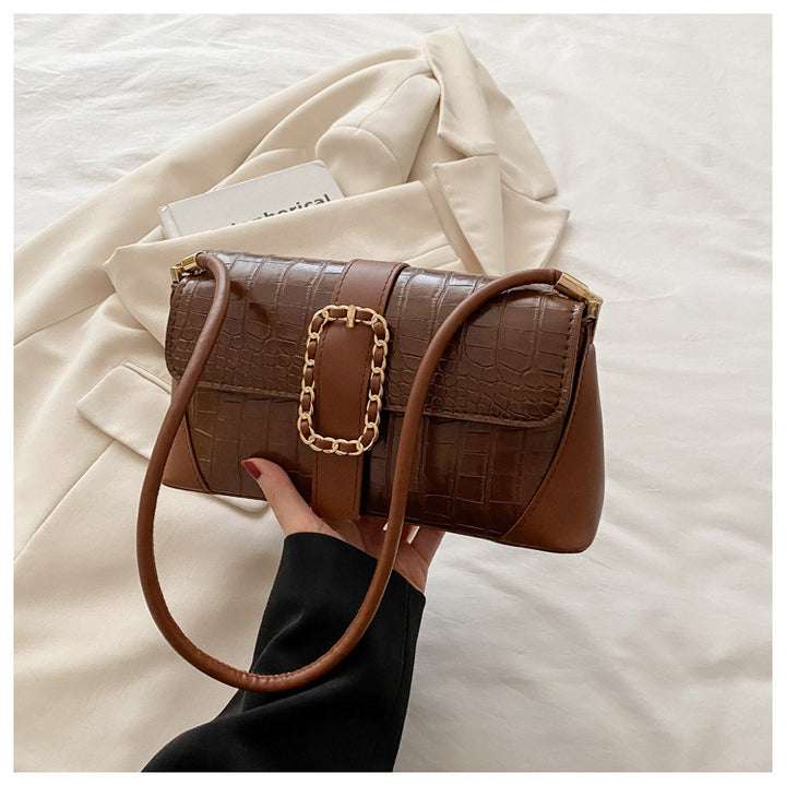 Crocodile Patterned Chain Strap Handbag Stornfield