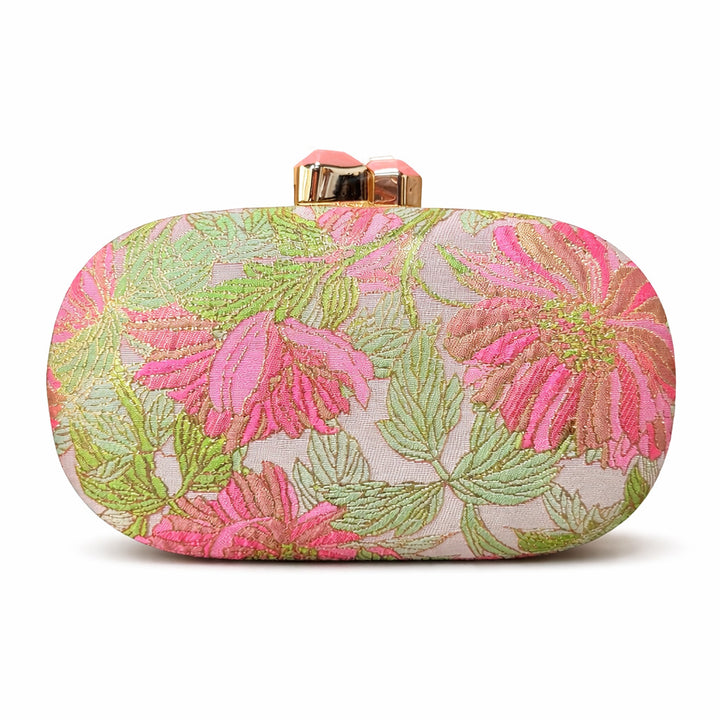 Embroidered Floral Clutch