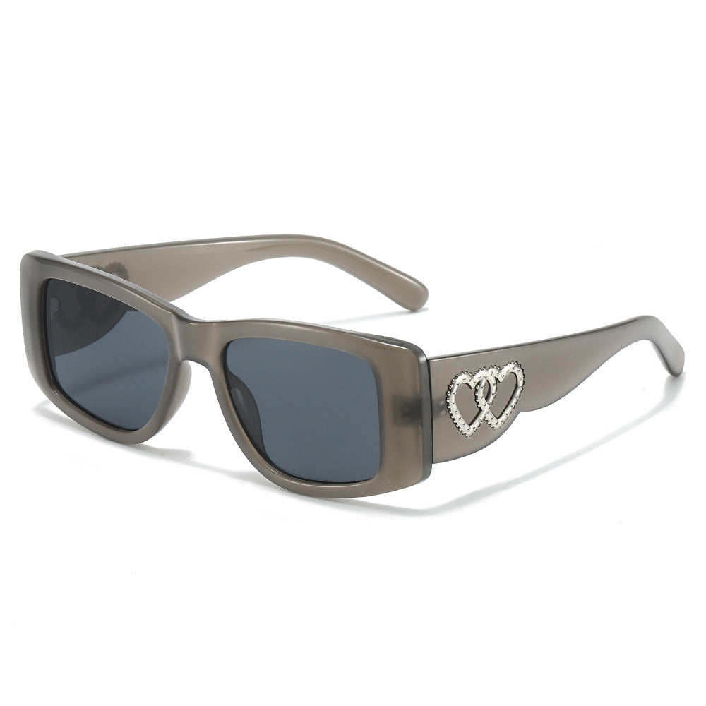 Heart-Embellished Square Frame Sunglasses Stornfield
