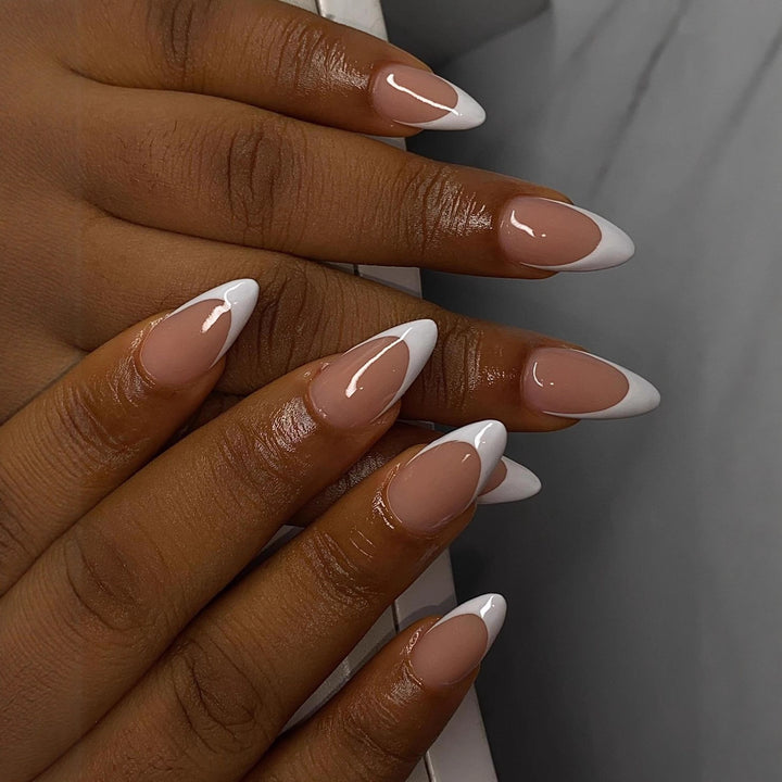 Elegant French Manicure Artificial Nails Stornfield