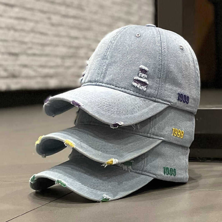 Unisex Distressed Denim Baseball Cap Stornfield