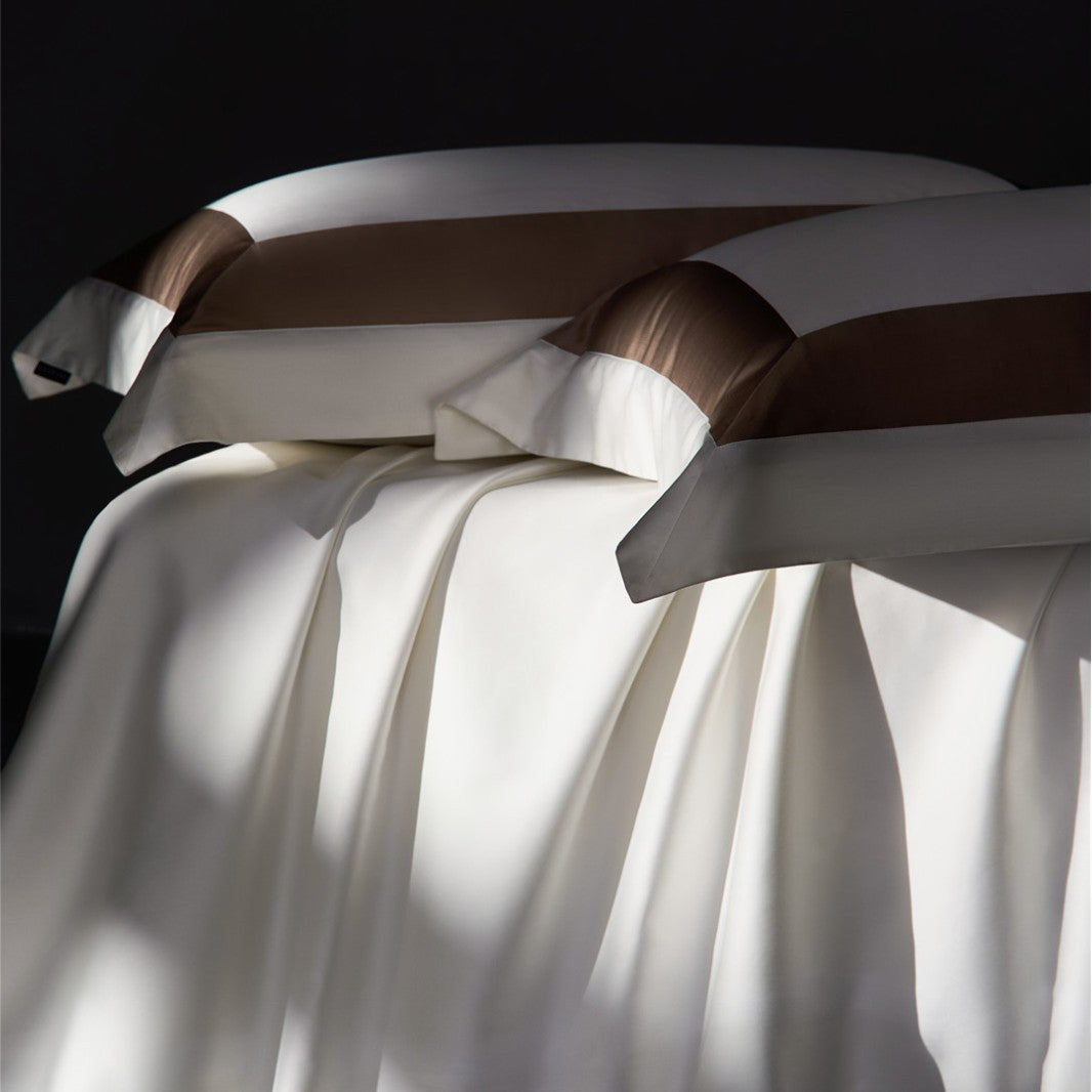 Luxury Satin Duvet Cover Set with Contrast Border and Pillow Shams
